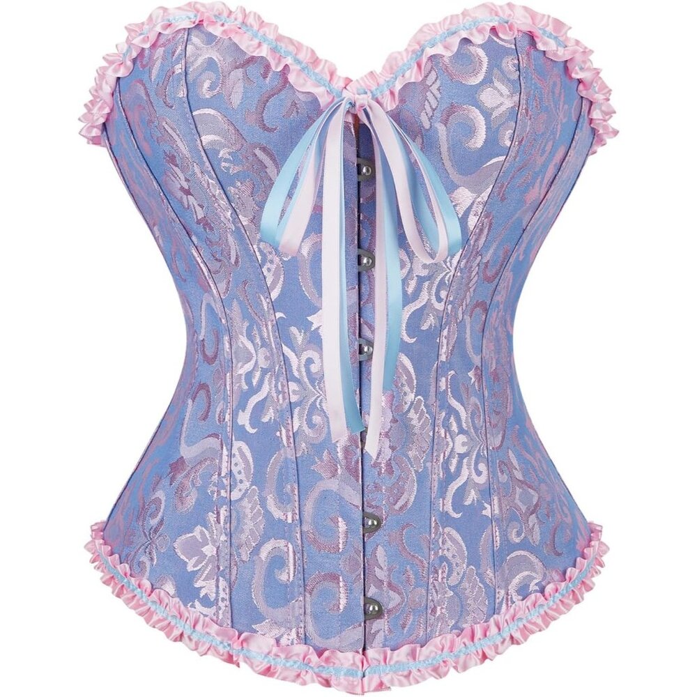 Chic Blue and Pink Patterned Bodysuit